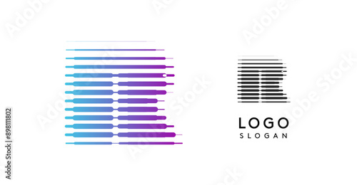 Heavy futuristic tech-inspired letter R, dynamic gradient logo, bold space letter for impactful modern branding, innovative logo, contemporary design, cutting-edge typography. Vector monogram