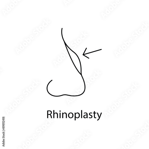 Rhinoplasty, Nose Surgery, Nose Job, Nose Reshaping, Cosmetic Surgery, Facial Surgery, Rhinoplasty Icon, Rhinoplasty Vector, with editable stroke.