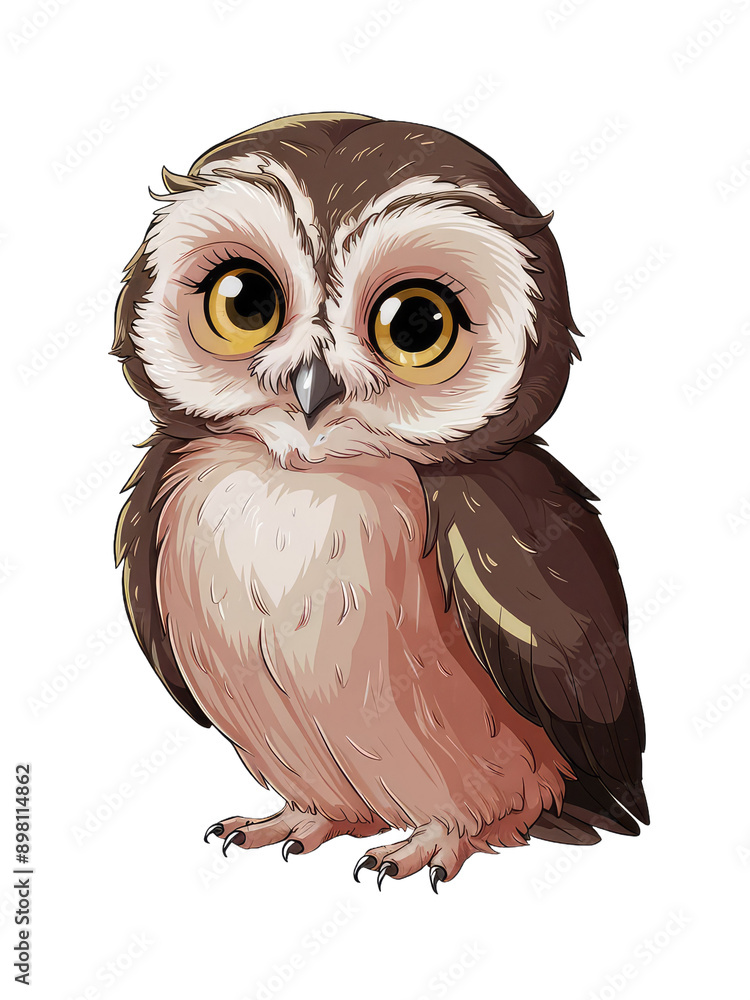 Obraz premium Isolated PNG baby owl, GENERATIVE AI