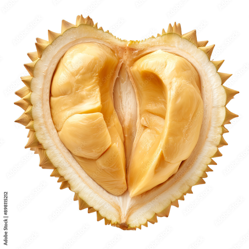 Durian abstract heart shaped fruit. Sliced fruit clipart isolated on transparent background Durian abstract heart shaped fruit. Sliced fruit clipart isolated on transparent background