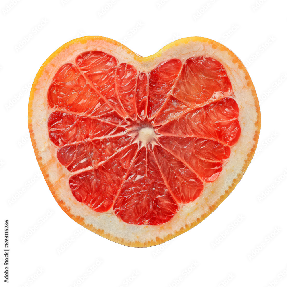 Grapefruit abstract heart shaped fruit. Sliced fruit clipart isolated on transparent background Grapefruit abstract heart shaped fruit. Sliced fruit clipart isolated on transparent background