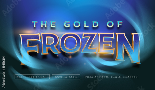 The Gold Of Frozen Text Style Effect Editable