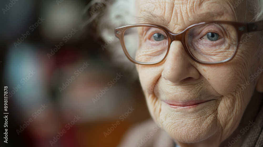 A woman with glasses is smiling A woman with glasses is smiling