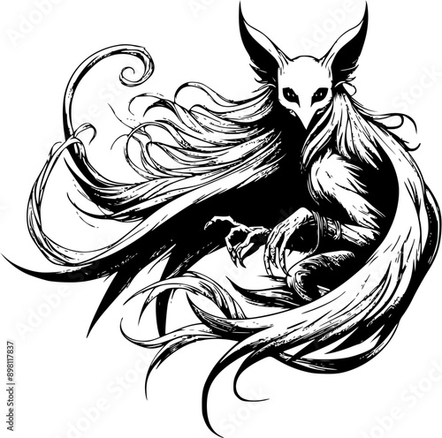 Tableau sur toile black and white banshee
