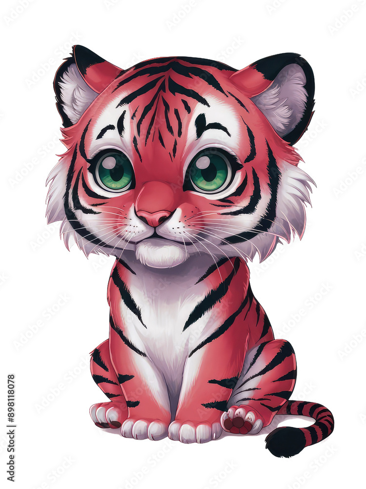 Isolated PNG baby tiger, GENERATIVE AI Isolated PNG baby tiger, GENERATIVE AI