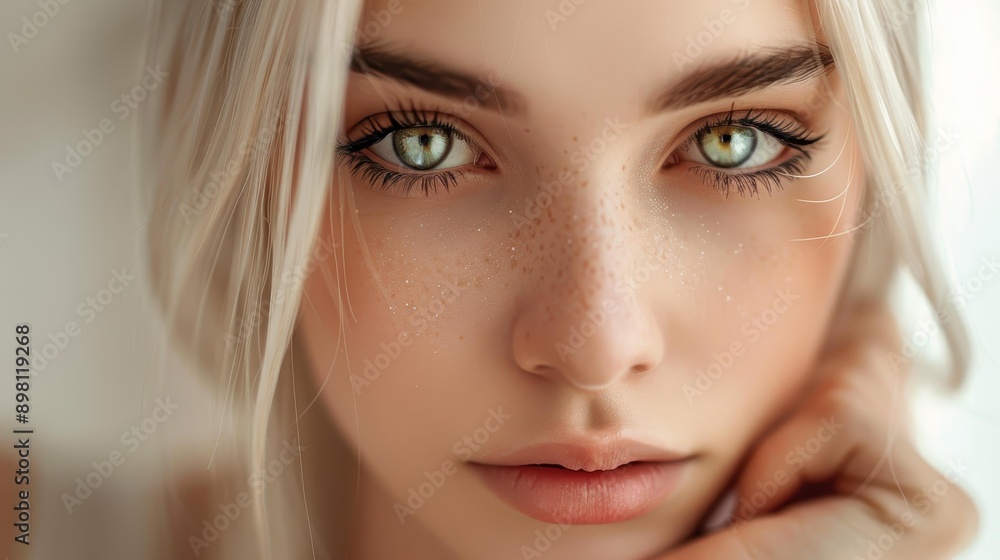 Stunning blonde beauty selfie with realistic details and a happy vibe. Stunning blonde beauty selfie with realistic details and a happy vibe.