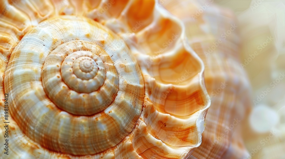 Nautilus shell in a natural background, showcasing its intricate spiral. The fossil's detailed patterns are highlighted in closeup. Nautilus shell in a natural background, showcasing its intricate spiral. The fossil's detailed patterns are highlighted in closeup.