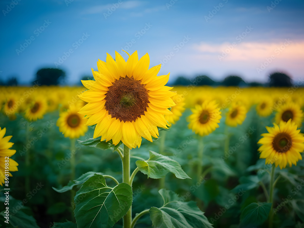 yellow sunflowers with a blurred background yellow flowers, with blurred greenery and sky in the background yellow sunflowers with a blurred background yellow flowers, with blurred greenery and sky in the background