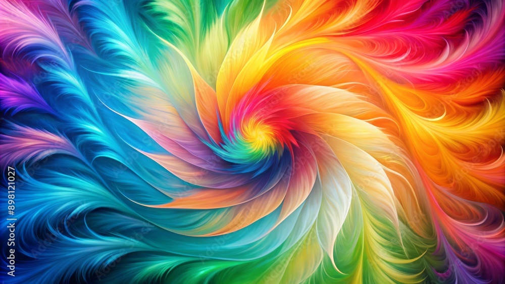 Vibrant swirling rainbow colors blend in a mesmerizing abstract background with soft, wispy textures and gentle, feathery patterns. Vibrant swirling rainbow colors blend in a mesmerizing abstract background with soft, wispy textures and gentle, feathery patterns.