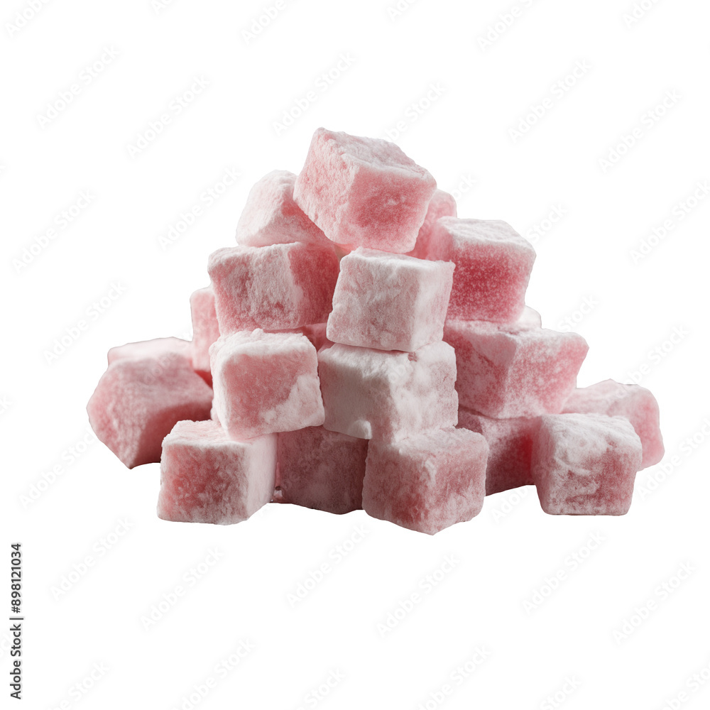 Turkish Delight Lokum with transparent background high quality image Turkish Delight Lokum with transparent background high quality image