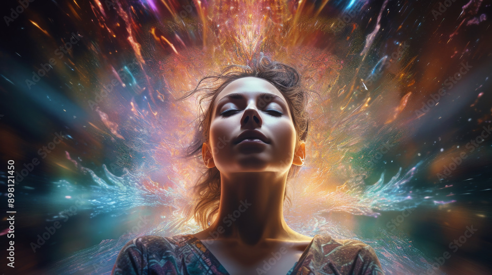 Deep Dream Meditation: Woman in Soft Focus - Movie Poster Deep Dream Meditation: Woman in Soft Focus - Movie Poster