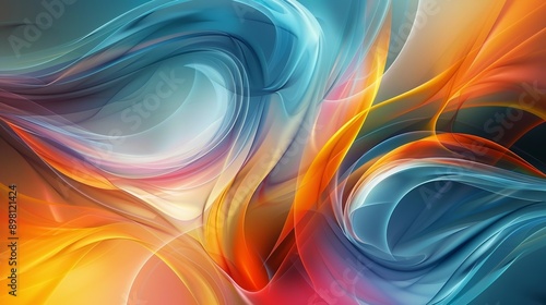 Wallpaper Mural Vibrant abstract background featuring flowing wavy lines in a mix of warm and cool tones Torontodigital.ca
