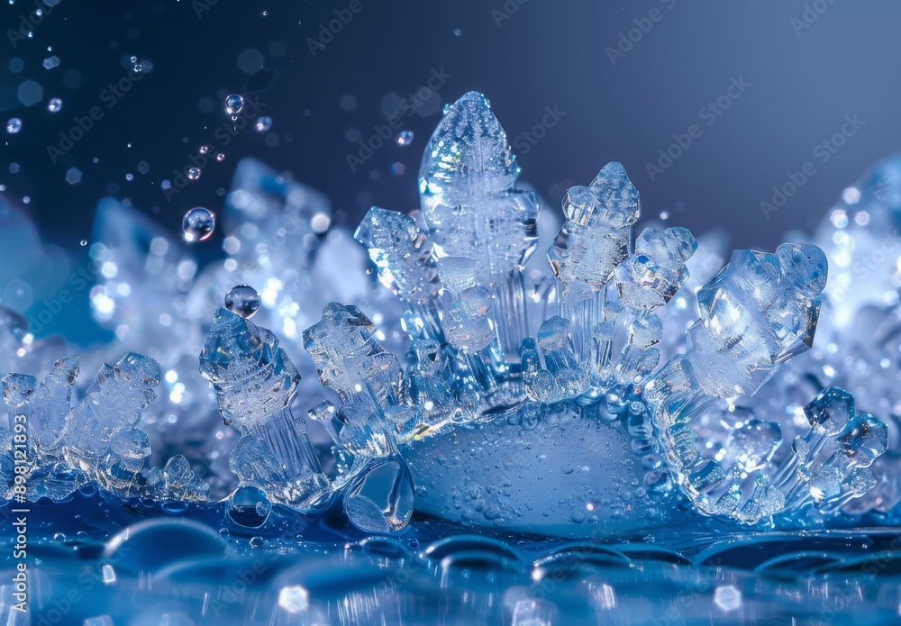 A macro image of melting ice crystals on an iceberg A macro image of melting ice crystals on an iceberg