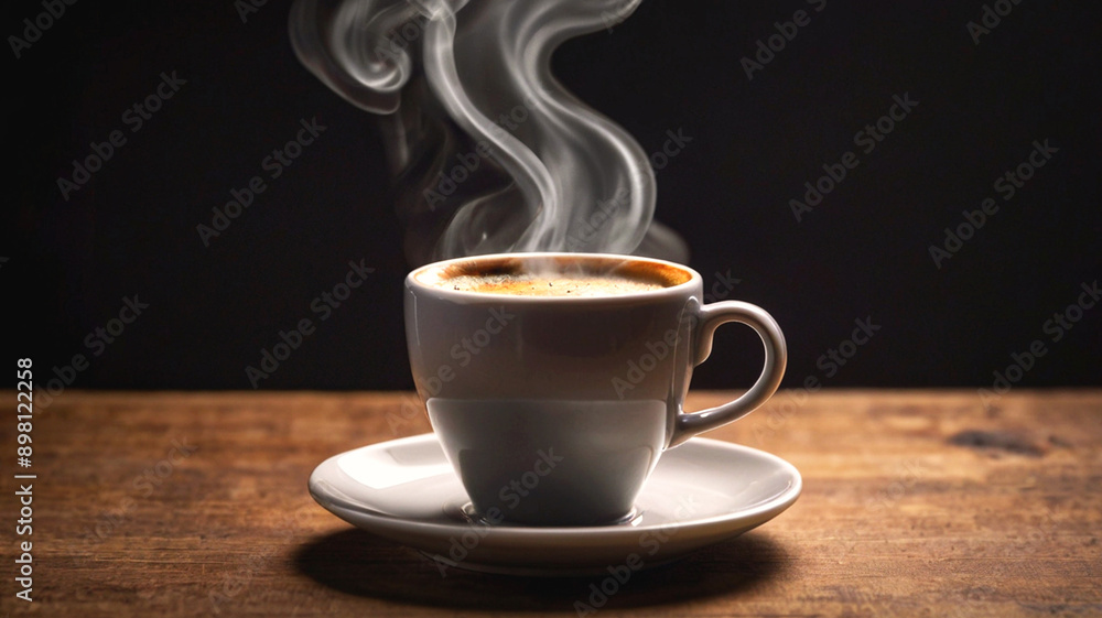 cup of hot coffee on the table cup of hot coffee on the table