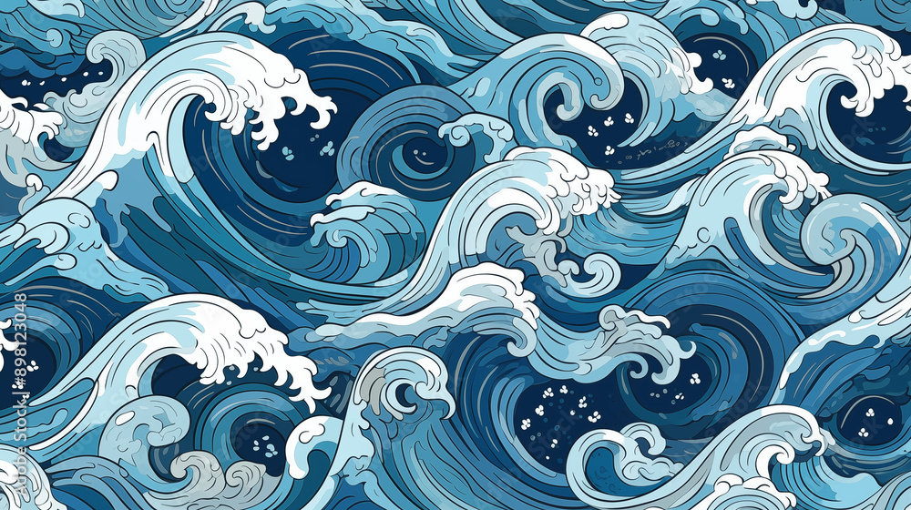 Seamless pattern with waves. Design for backdrops with sea, rivers or water texture. Repeating texture. Figure for textiles. Print for the cover of the book, postcards, t-shirts. Surface design. Seamless pattern with waves. Design for backdrops with sea, rivers or water texture. Repeating texture. Figure for textiles. Print for the cover of the book, postcards, t-shirts. Surface design.