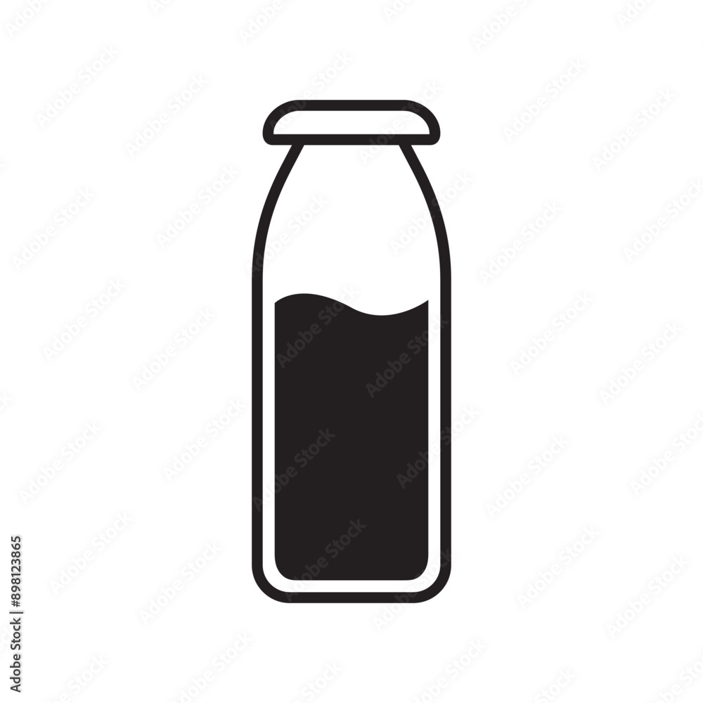 Milk Bottle Flat Icon Illustration Milk Bottle Flat Icon Illustration