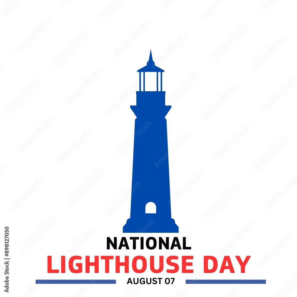 National Lighthouse Day celebration. flat design. flyer design.flat illustration. August 07 National Lighthouse Day celebration. flat design. flyer design.flat illustration. August 07