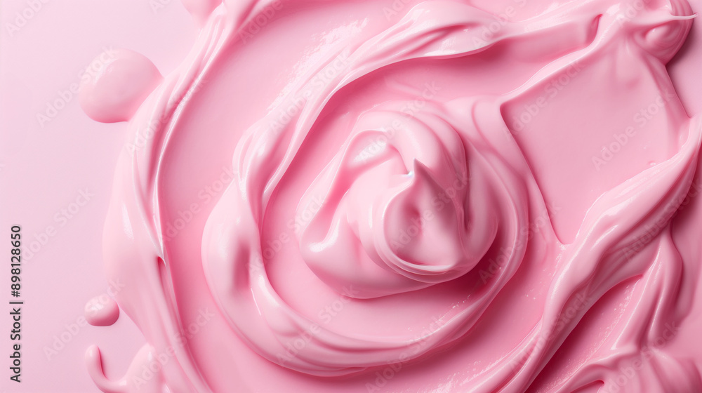Close up of swirled pink whipped cream, pink yoghurt texture background. Close up of swirled pink whipped cream, pink yoghurt texture background.