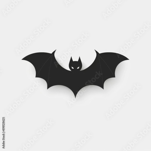 bat silhouette on solid white background, single object