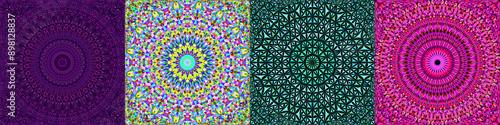 Seamless geometrical mandala pattern set