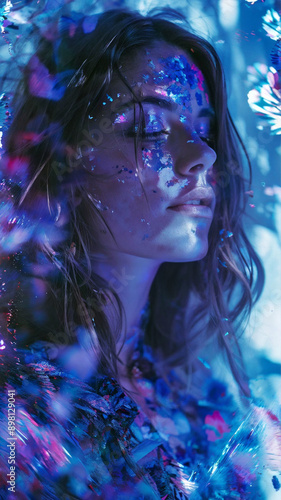 portrait of a woman with feathers