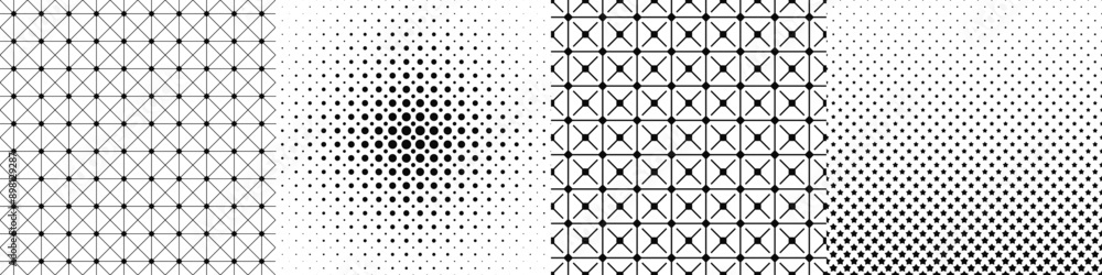 Fototapeta premium Black and white pattern collection