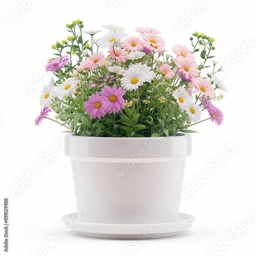 front porch flower pot on solid white background, single object