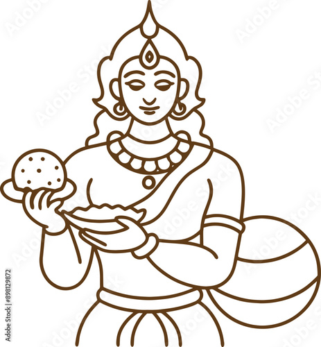 Design a line art representation of Lord Krishna as the cosmic being