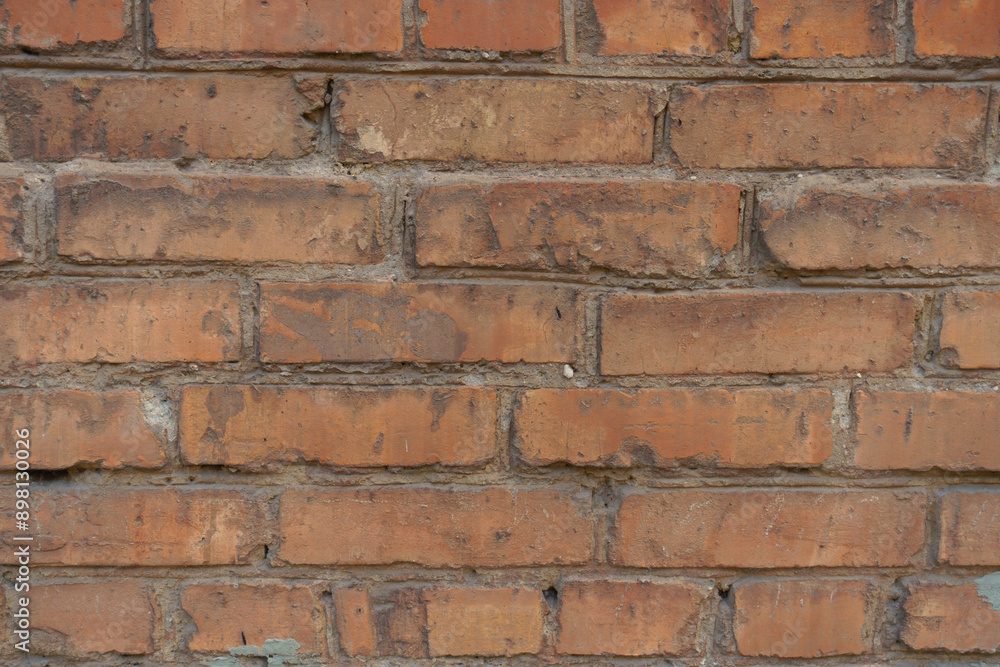 Naklejka premium red brick wall with standard stretcher bond texture