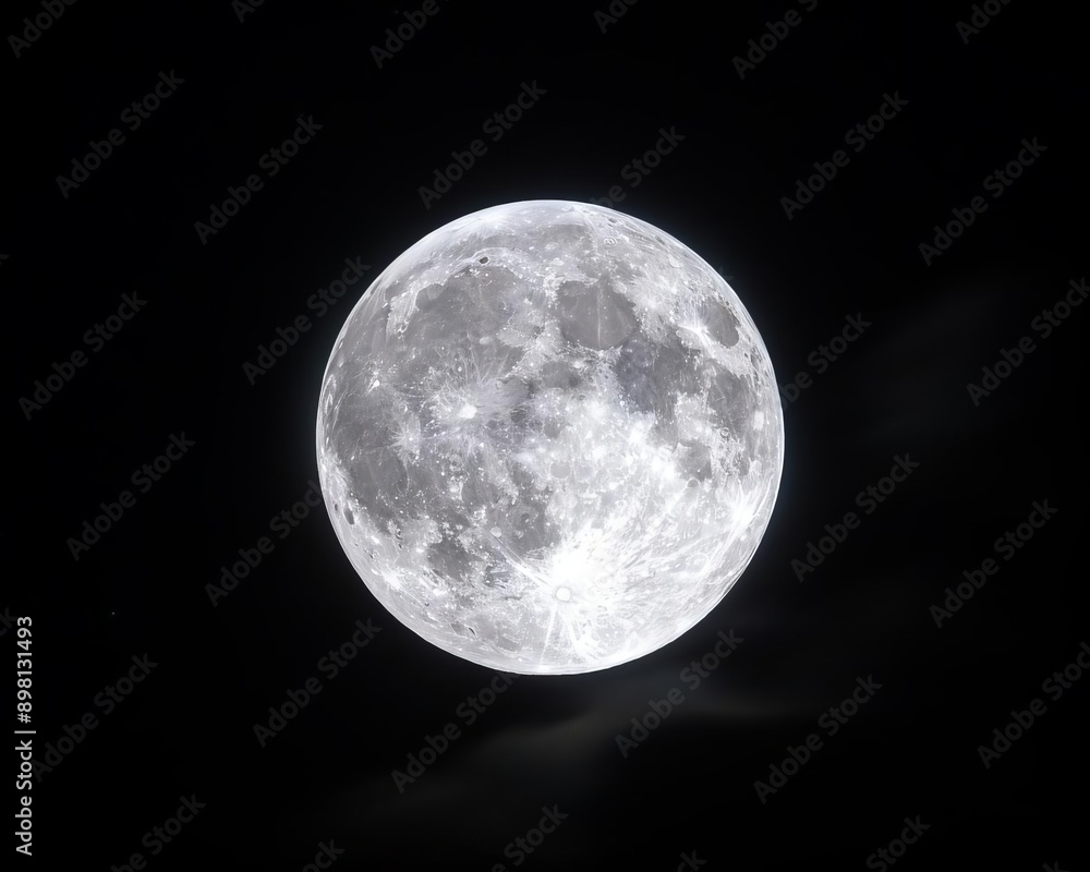 Fototapeta premium Full moon with clouds drifting across it focus on, mystical sky, vibrant, Overlay, night sky