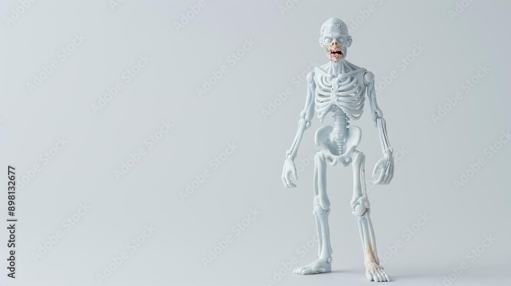 zombie figure on solid white background, single object zombie figure on solid white background, single object