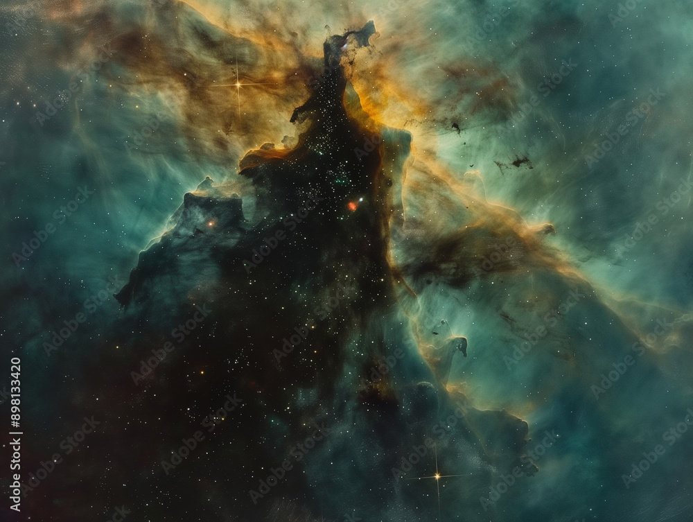Enigmatic Cone Nebula Centered on a Dark Cerulean Background: Starry Spectacle Enigmatic Cone Nebula Centered on a Dark Cerulean Background: Starry Spectacle