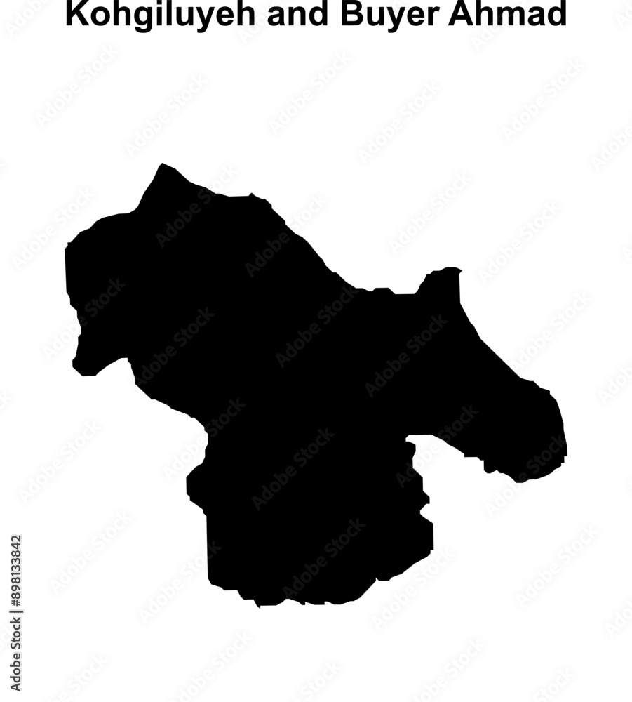 Kohgiluyeh and Buyer Ahmad outline map Kohgiluyeh and Buyer Ahmad outline map