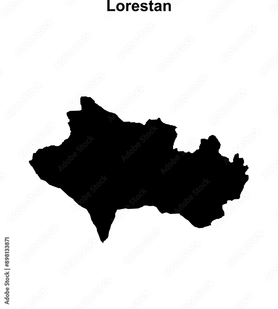 Fototapeta premium Lorestan outline map