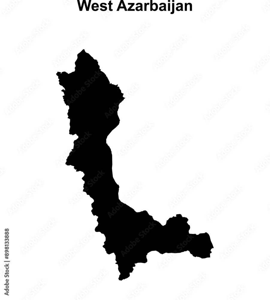 West Azarbaijan outline map West Azarbaijan outline map