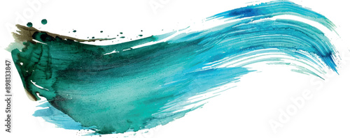 watercolor background brush stroke, turquoise
