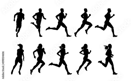 Wallpaper Mural Run, sport athletic logo, group of running people Torontodigital.ca