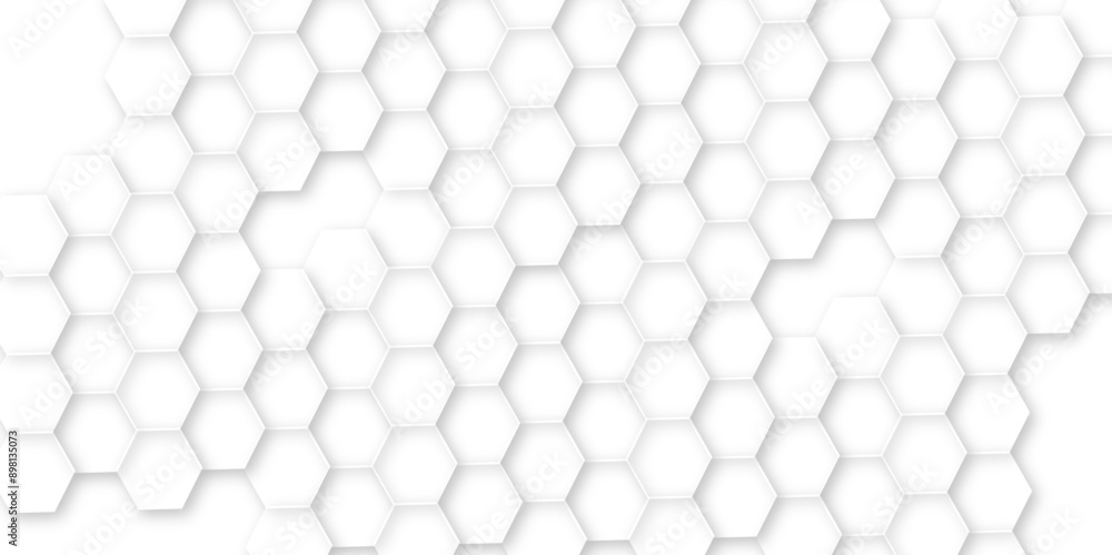 Abstract geometric background. Hexagonal technology vector abstract background. Hexagon in technology futuristic modern background vector illustration. White honeycomb texture grid. Abstract geometric background. Hexagonal technology vector abstract background. Hexagon in technology futuristic modern background vector illustration. White honeycomb texture grid.