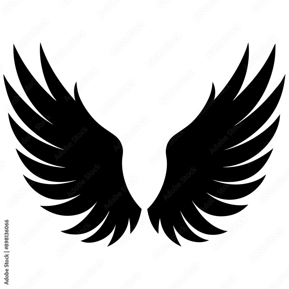 A pair wings silhouette vector illustration
A pair wings silhouette vector illustration