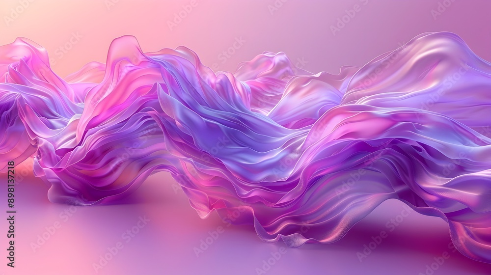 Captivating 3D Rendered Abstract Wave Shape in Vibrant Purple and Pink Tones Captivating 3D Rendered Abstract Wave Shape in Vibrant Purple and Pink Tones