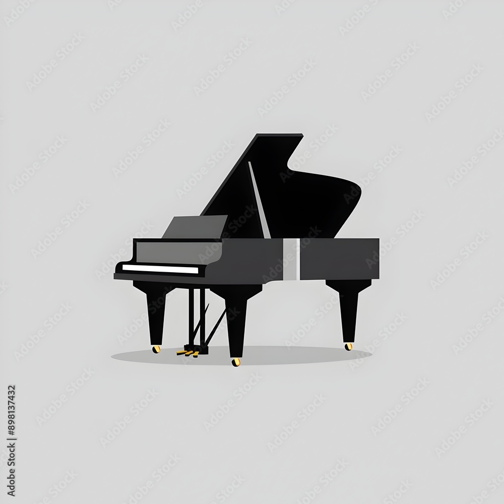 Minimalist Flat Icon of a Grand Piano for UI and Digital Graphic Design Minimalist Flat Icon of a Grand Piano for UI and Digital Graphic Design