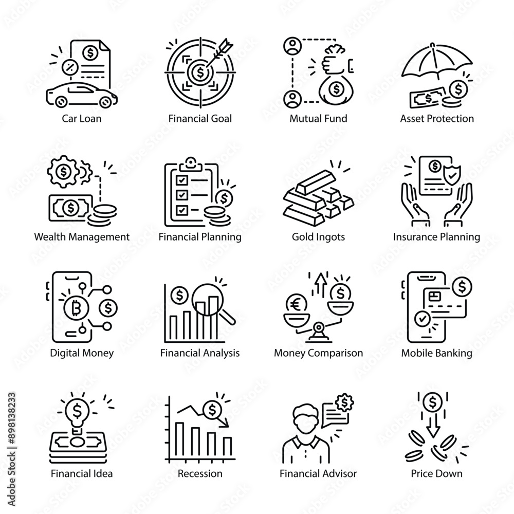 Collection of Money Line Style Icons
Collection of Money Line Style Icons
