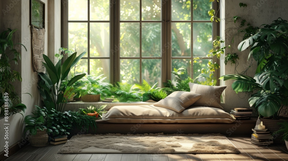 Cozy Indoor Garden Nook with Natural Light Cozy Indoor Garden Nook with Natural Light