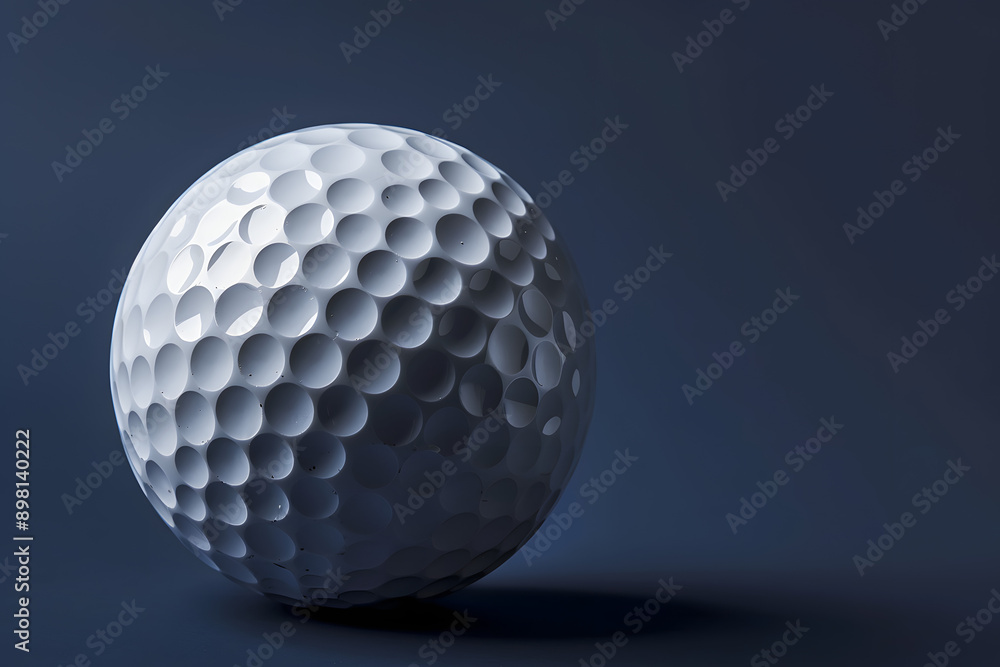 Stylish golf ball isolated on empty dark blue background. Stylish golf ball isolated on empty dark blue background.