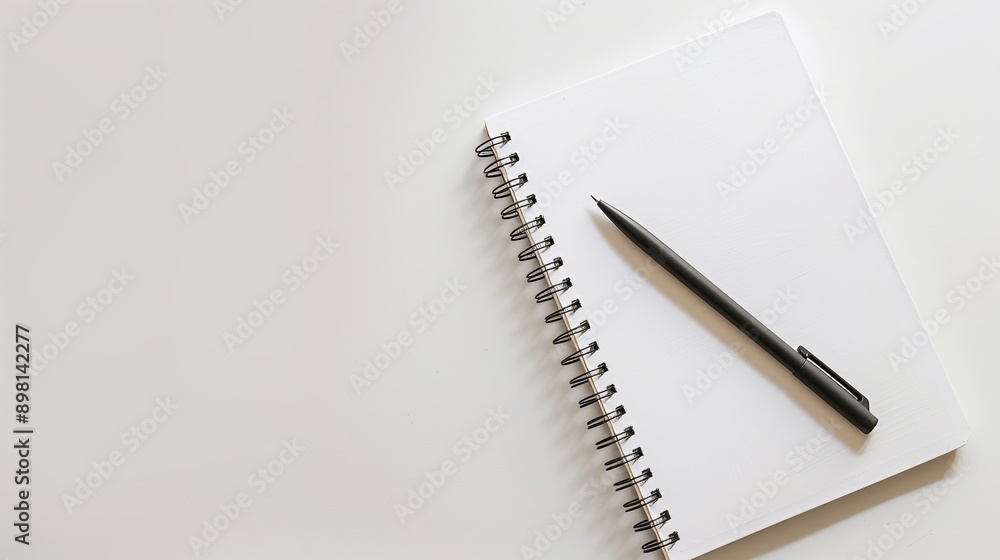 A Blank Notebook with a Pen for Creative Writing and Note-Taking A Blank Notebook with a Pen for Creative Writing and Note-Taking