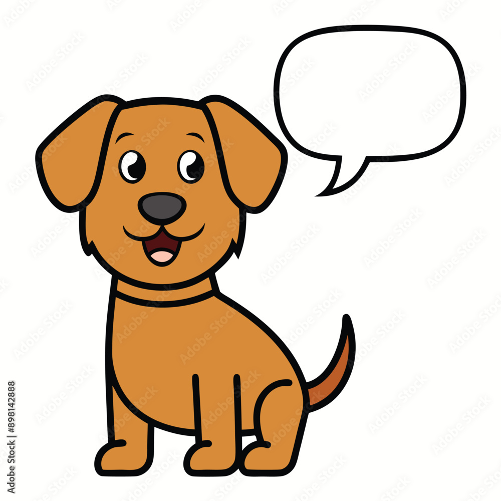 Cute Cavador Dog Speaking comic style Logo Icon Vector on White Transparent Background Cute Cavador Dog Speaking comic style Logo Icon Vector on White Transparent Background