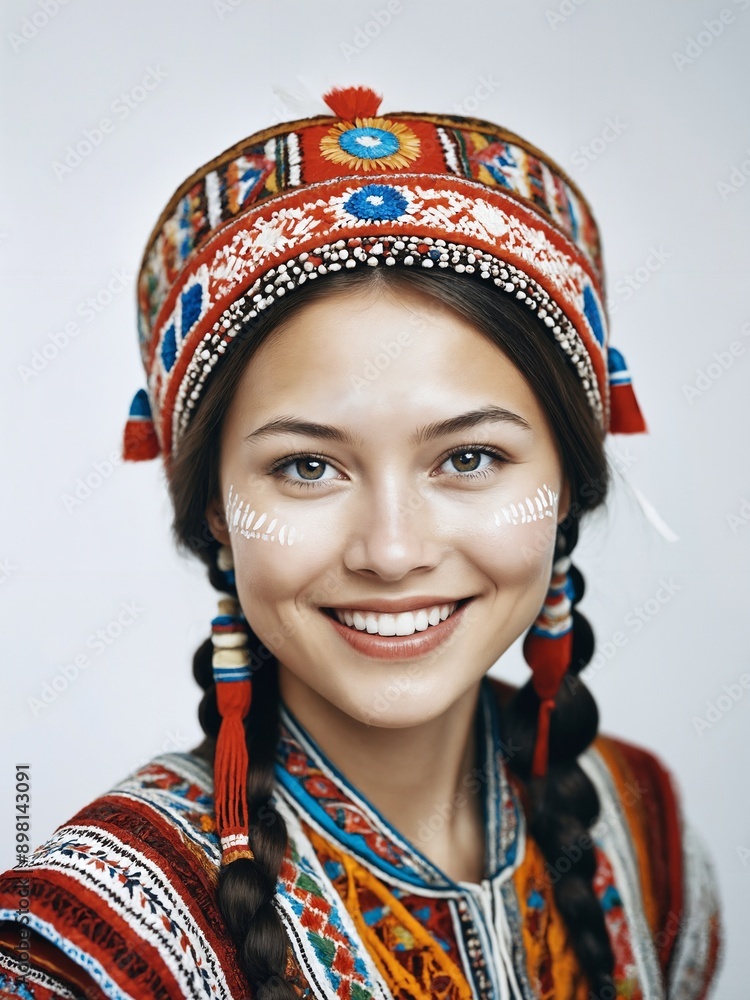 Beautiful woman in traditional outfit portrait photo Beautiful woman in traditional outfit portrait photo