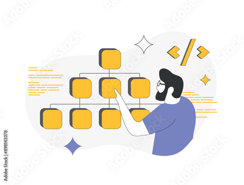 XML Sitemap for better website indexing and seo, URL listing. XML sitemaps enhance site structure, helping search engines crawl and index effectively. Seo best practices vector illustration