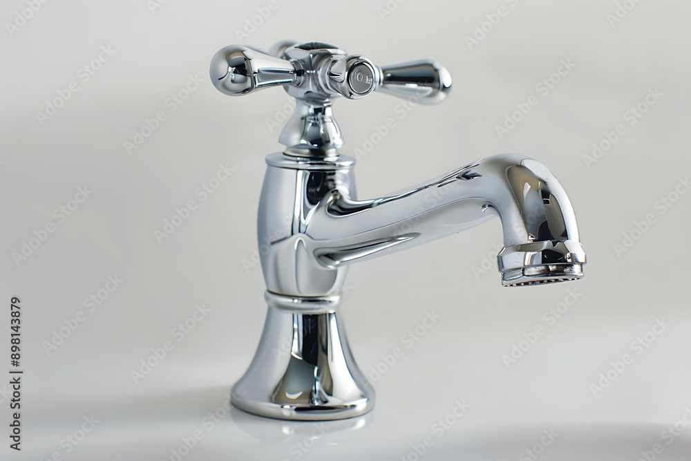 Mixer cold hot water. Modern faucet chromium bathroom Isolated white background. Mixer cold hot water. Modern faucet chromium bathroom Isolated white background.