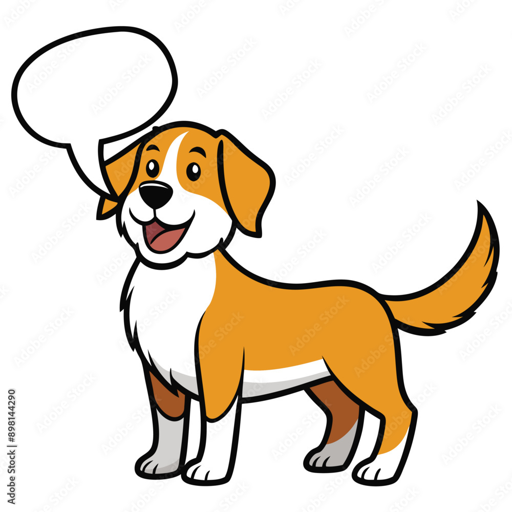 Cute Cavador Dog Speaking comic style Logo Icon Vector on White Transparent Background Cute Cavador Dog Speaking comic style Logo Icon Vector on White Transparent Background